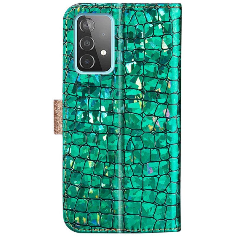 Folio-hoesje voor Samsung Galaxy A33 5G Krokodil Diamanten