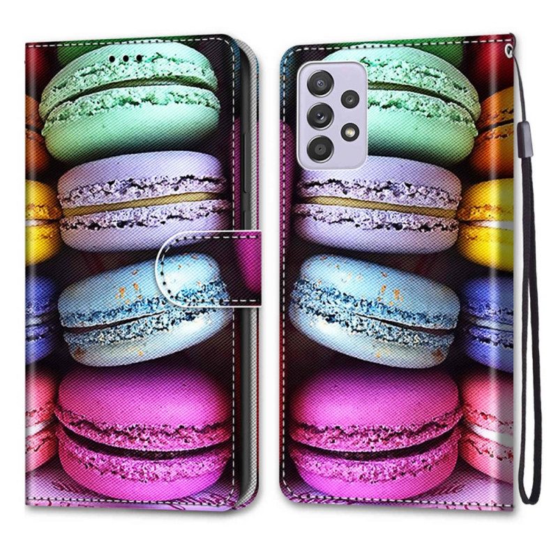 Folio-hoesje voor Samsung Galaxy A33 5G Macarons