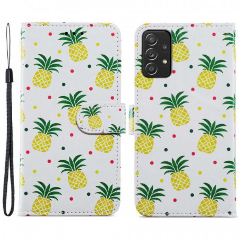 Folio-hoesje voor Samsung Galaxy A33 5G Meerdere Ananas