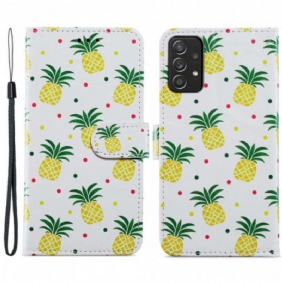 Folio-hoesje voor Samsung Galaxy A33 5G Meerdere Ananas