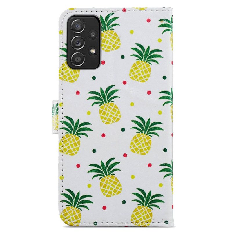 Folio-hoesje voor Samsung Galaxy A33 5G Meerdere Ananas