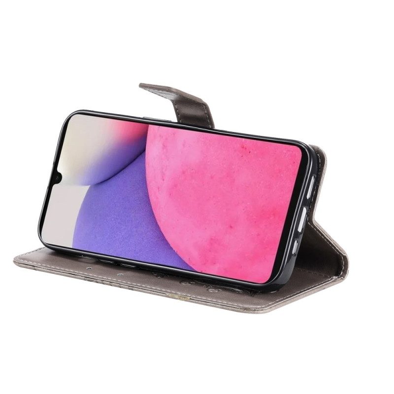 Folio-hoesje voor Samsung Galaxy A33 5G Met Ketting Gigantische Riemvlinders