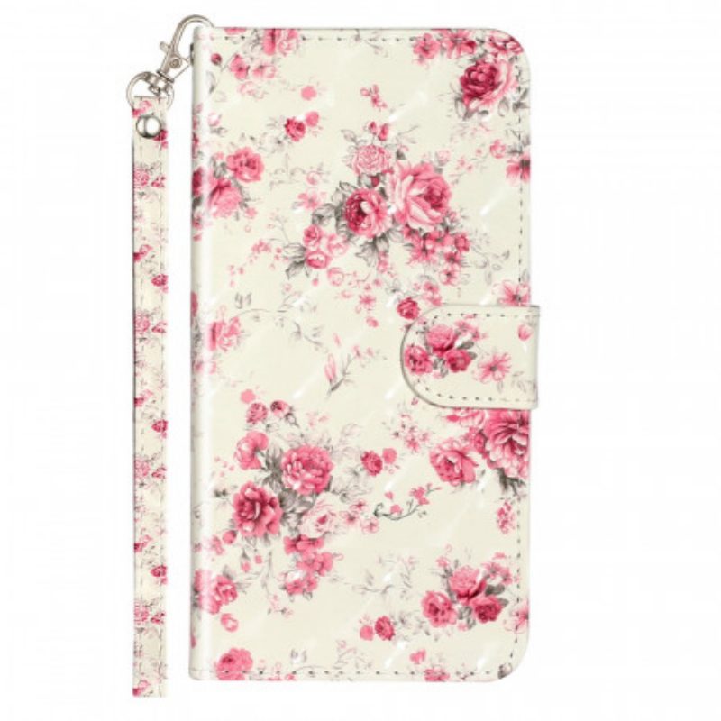 Folio-hoesje voor Samsung Galaxy A33 5G Met Ketting Riem Liberty Bloemen