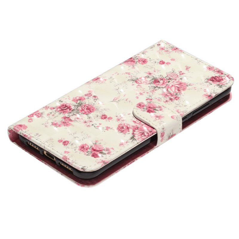 Folio-hoesje voor Samsung Galaxy A33 5G Met Ketting Riem Liberty Bloemen