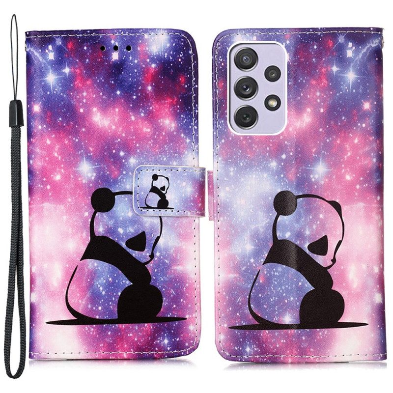 Folio-hoesje voor Samsung Galaxy A33 5G Panda Galaxy