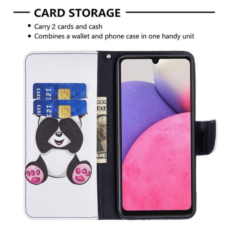 Folio-hoesje voor Samsung Galaxy A33 5G Panda-plezier