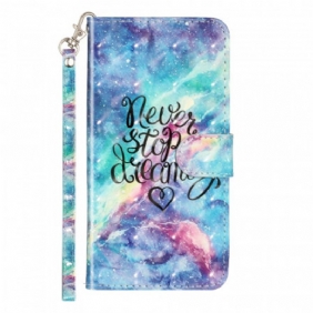 Folio-hoesje voor Samsung Galaxy A33 5G Stop Nooit Met Lanyard