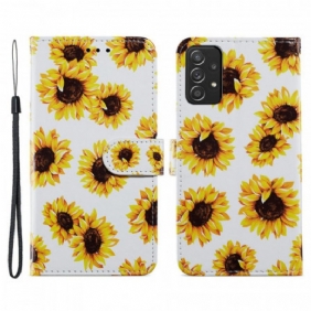 Folio-hoesje voor Samsung Galaxy A33 5G Zonnebloemen