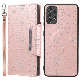 Hoesje Folio-hoesje voor Samsung Galaxy A33 5G Afneembare Diamanten