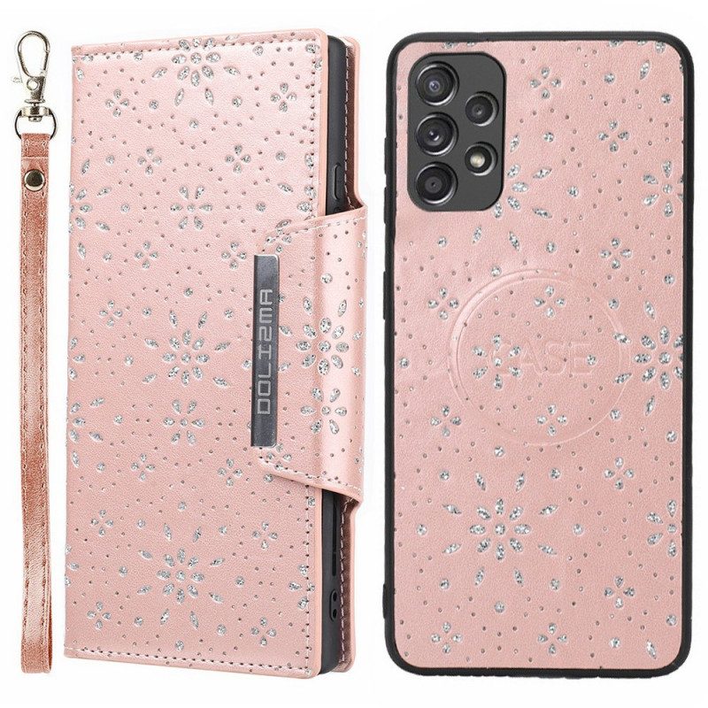 Hoesje Folio-hoesje voor Samsung Galaxy A33 5G Afneembare Diamanten