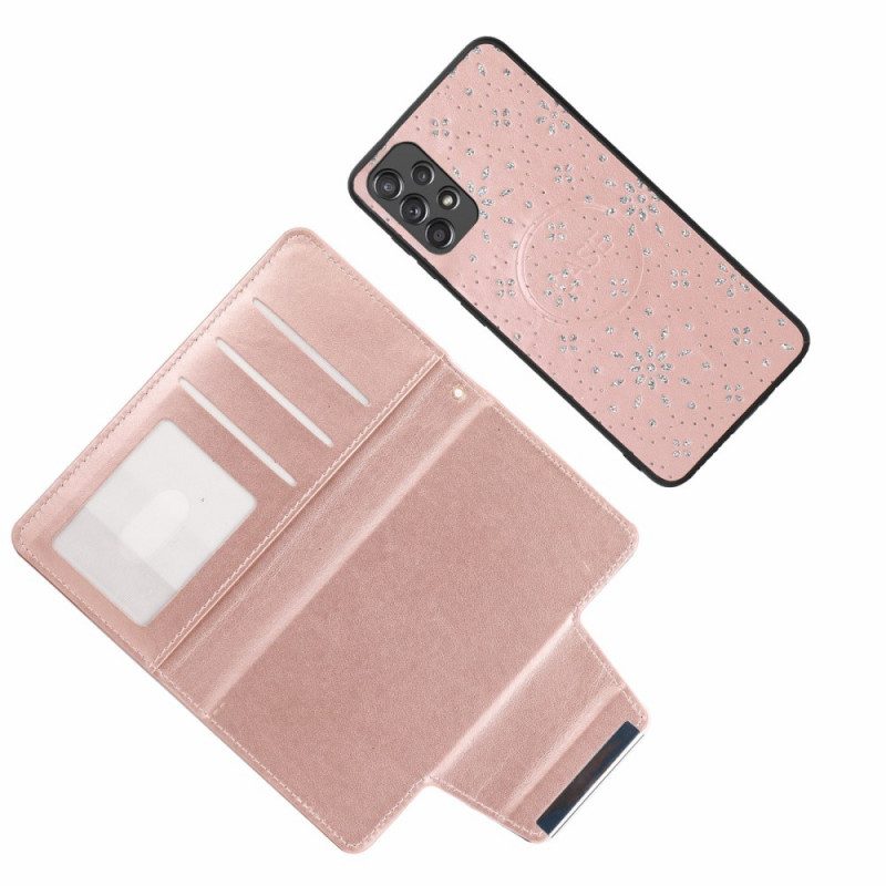 Hoesje Folio-hoesje voor Samsung Galaxy A33 5G Afneembare Diamanten