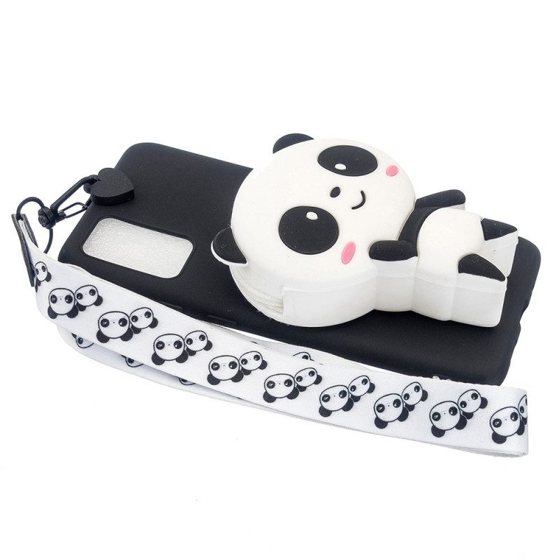 Hoesje voor Samsung Galaxy A33 5G 3d Panda Met Karabijnkoord