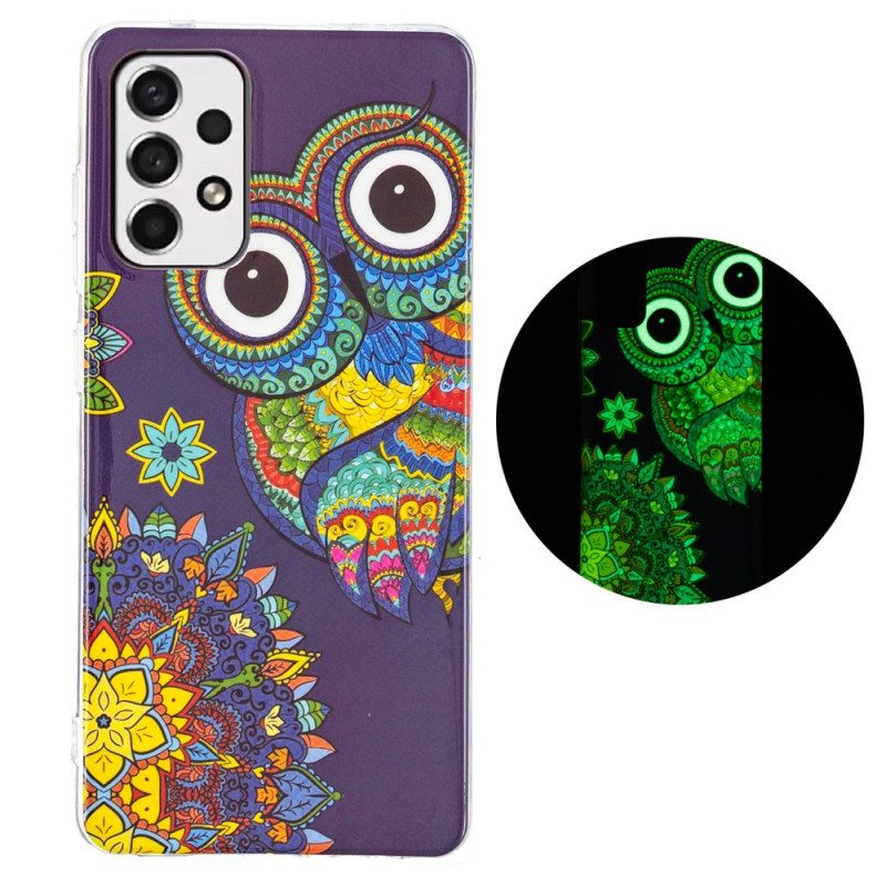 Hoesje voor Samsung Galaxy A33 5G Fluorescerende Uil Mandala