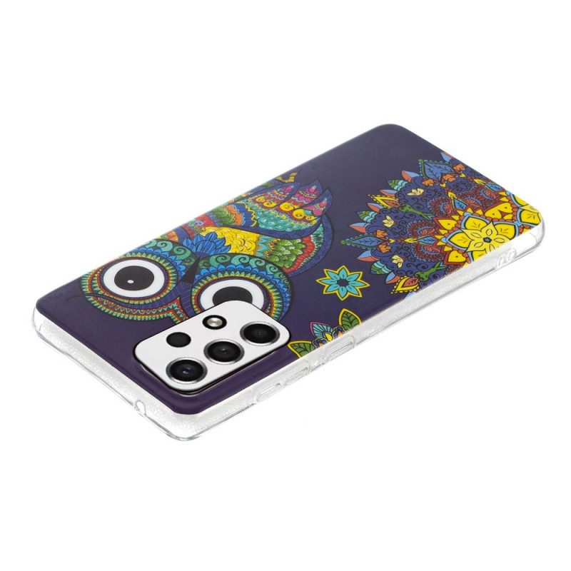 Hoesje voor Samsung Galaxy A33 5G Fluorescerende Uil Mandala