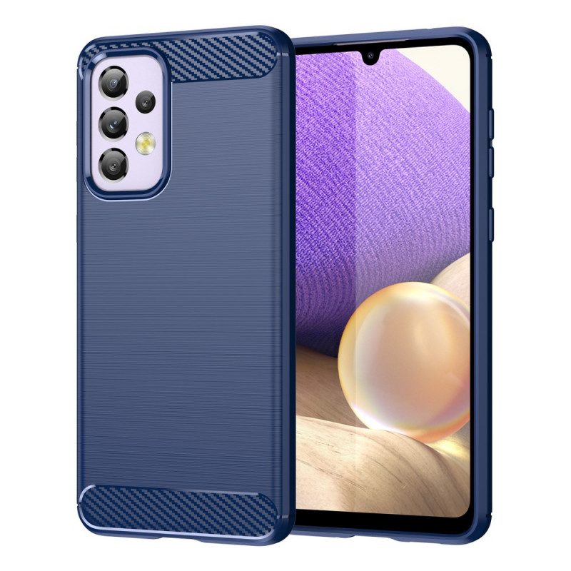 Hoesje voor Samsung Galaxy A33 5G Geborstelde Koolstofvezel