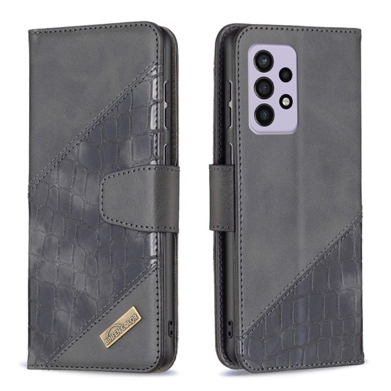 Leren Hoesje voor Samsung Galaxy A33 5G Binfen Kleur Krokodillenhuid Stijl