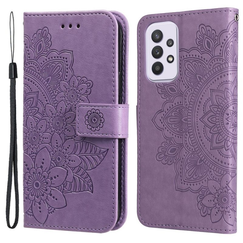 Leren Hoesje voor Samsung Galaxy A33 5G Bloemmandala