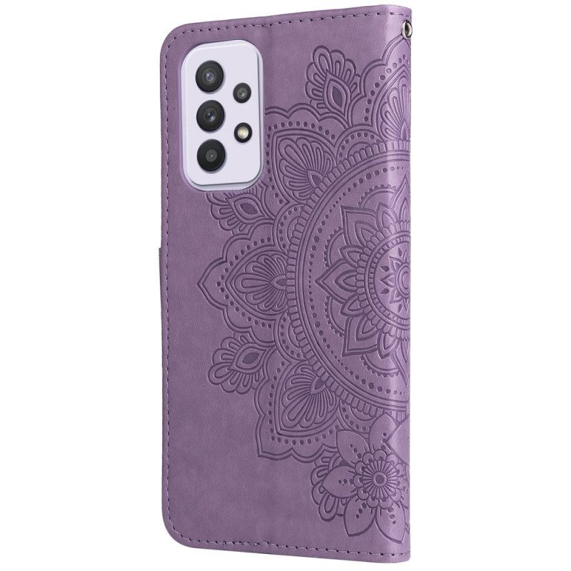 Leren Hoesje voor Samsung Galaxy A33 5G Bloemmandala