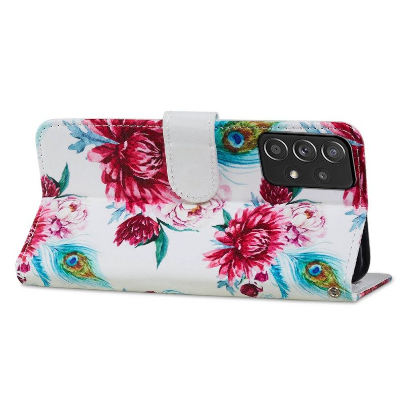 Leren Hoesje voor Samsung Galaxy A33 5G Intense Bloemen