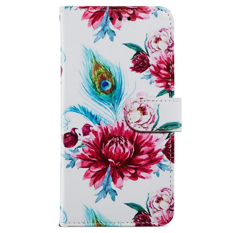 Leren Hoesje voor Samsung Galaxy A33 5G Intense Bloemen