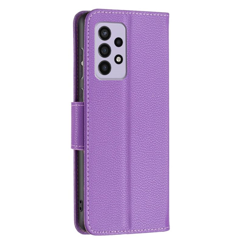 Leren Hoesje voor Samsung Galaxy A33 5G Lychee Schuine Sluiting