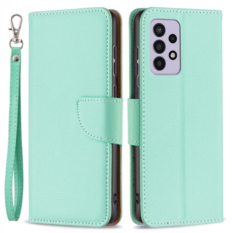 Leren Hoesje voor Samsung Galaxy A33 5G Lychee Schuine Sluiting