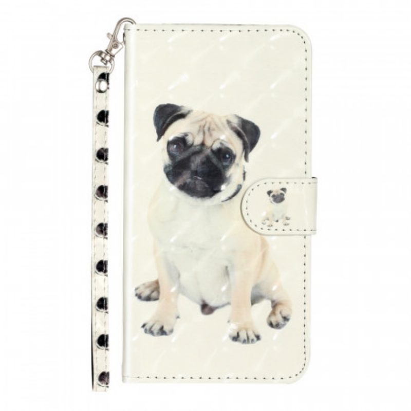 Leren Hoesje voor Samsung Galaxy A33 5G Met Ketting String Hond