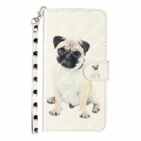 Leren Hoesje voor Samsung Galaxy A33 5G Met Ketting String Hond