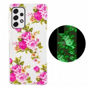 Telefoonhoesje voor Samsung Galaxy A33 5G Fluorescerende Vrijheidsbloemen