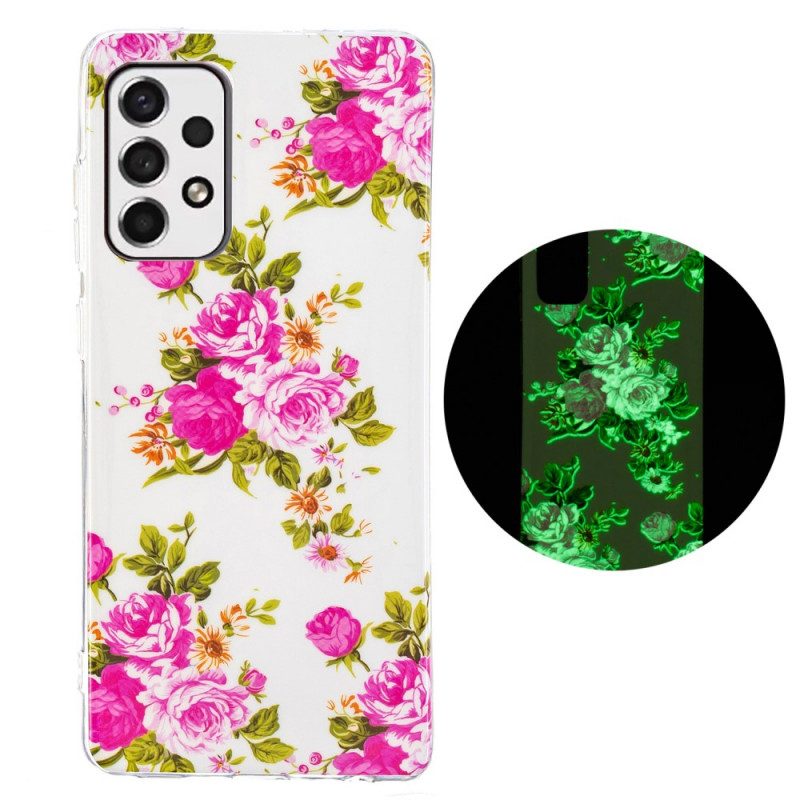 Telefoonhoesje voor Samsung Galaxy A33 5G Fluorescerende Vrijheidsbloemen