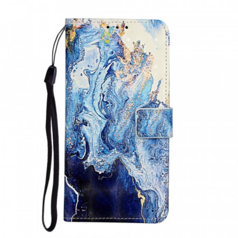 Flip Case voor Samsung Galaxy S20 Ultra Met Ketting Marmeren Verstelbare Riem