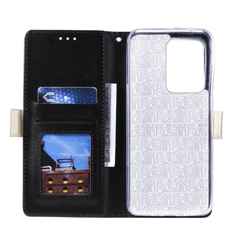 Folio-hoesje voor Samsung Galaxy S20 Ultra Met Ketting Portemonnee Met Kanten Riem