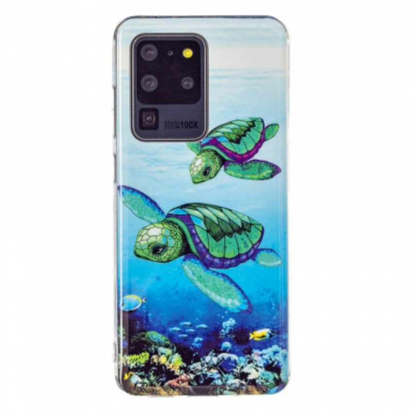 Hoesje voor Samsung Galaxy S20 Ultra Fluorescerende Schildpadden