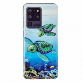 Hoesje voor Samsung Galaxy S20 Ultra Fluorescerende Schildpadden