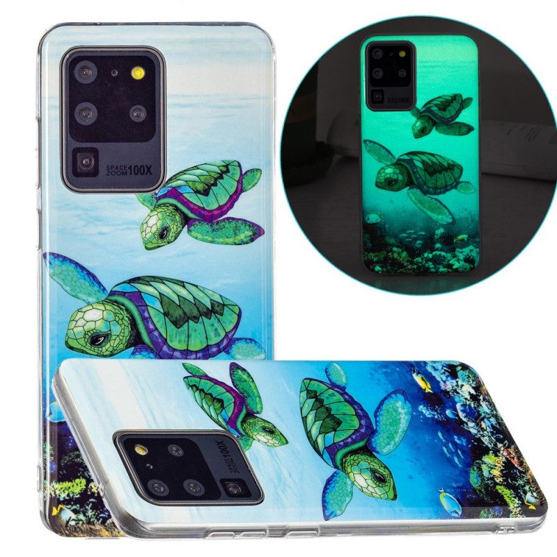 Hoesje voor Samsung Galaxy S20 Ultra Fluorescerende Schildpadden