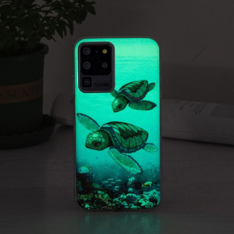 Hoesje voor Samsung Galaxy S20 Ultra Fluorescerende Schildpadden