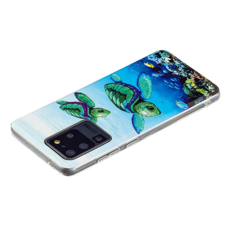 Hoesje voor Samsung Galaxy S20 Ultra Fluorescerende Schildpadden