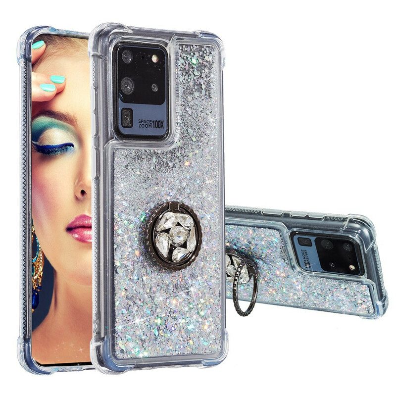 Hoesje voor Samsung Galaxy S20 Ultra Glitter Ringbeugel