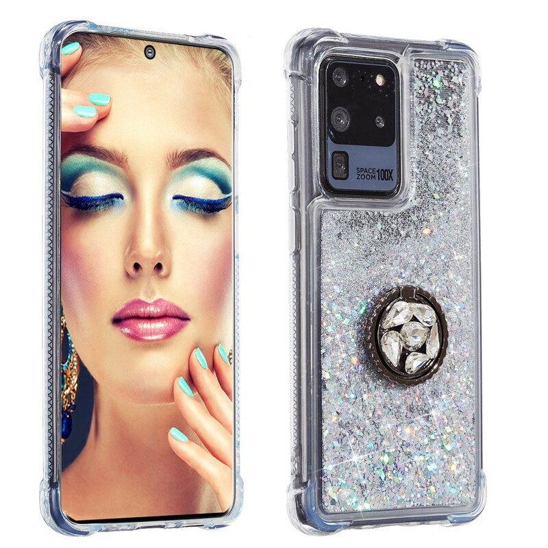 Hoesje voor Samsung Galaxy S20 Ultra Glitter Ringbeugel