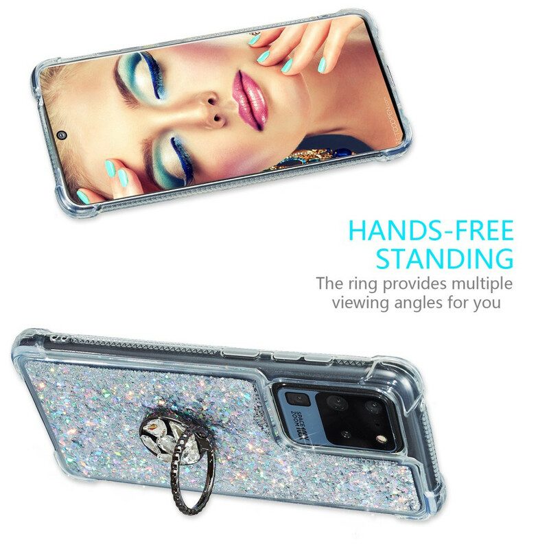 Hoesje voor Samsung Galaxy S20 Ultra Glitter Ringbeugel