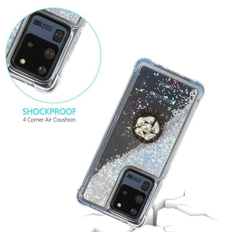 Hoesje voor Samsung Galaxy S20 Ultra Glitter Ringbeugel