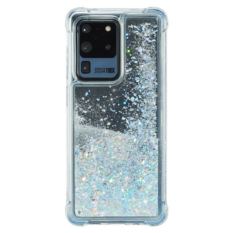 Hoesje voor Samsung Galaxy S20 Ultra Glitter Versterkte Hoeken