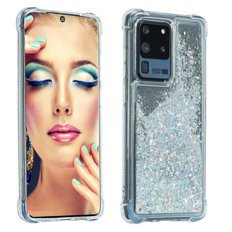 Hoesje voor Samsung Galaxy S20 Ultra Glitter Versterkte Hoeken