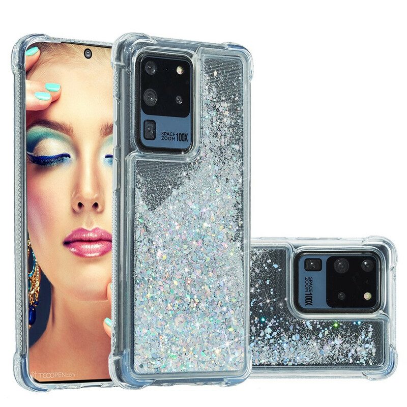 Hoesje voor Samsung Galaxy S20 Ultra Glitter Versterkte Hoeken