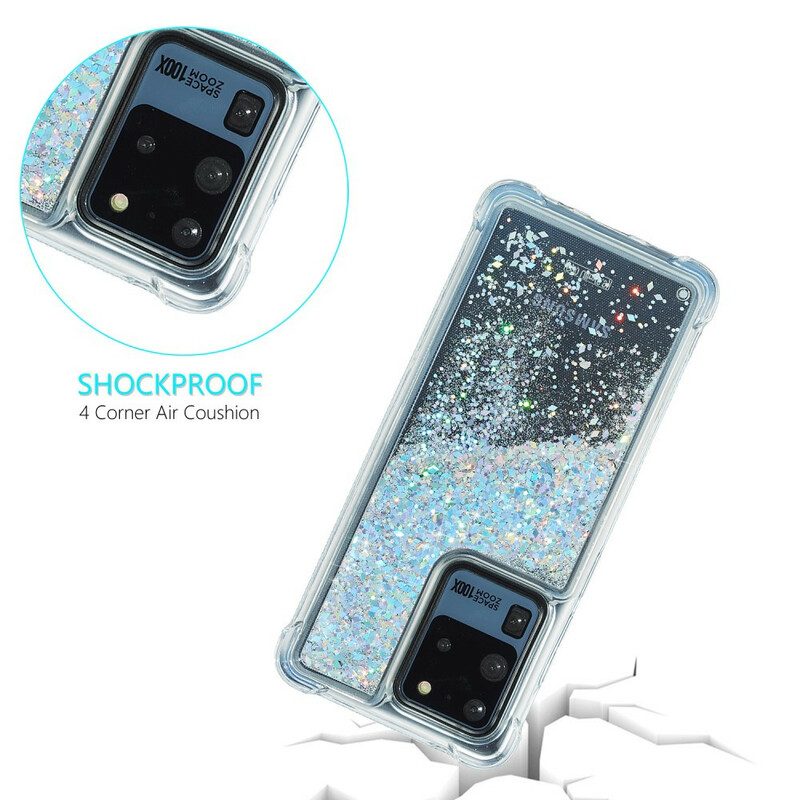 Hoesje voor Samsung Galaxy S20 Ultra Glitter Versterkte Hoeken