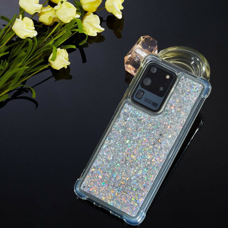 Hoesje voor Samsung Galaxy S20 Ultra Glitter Versterkte Hoeken