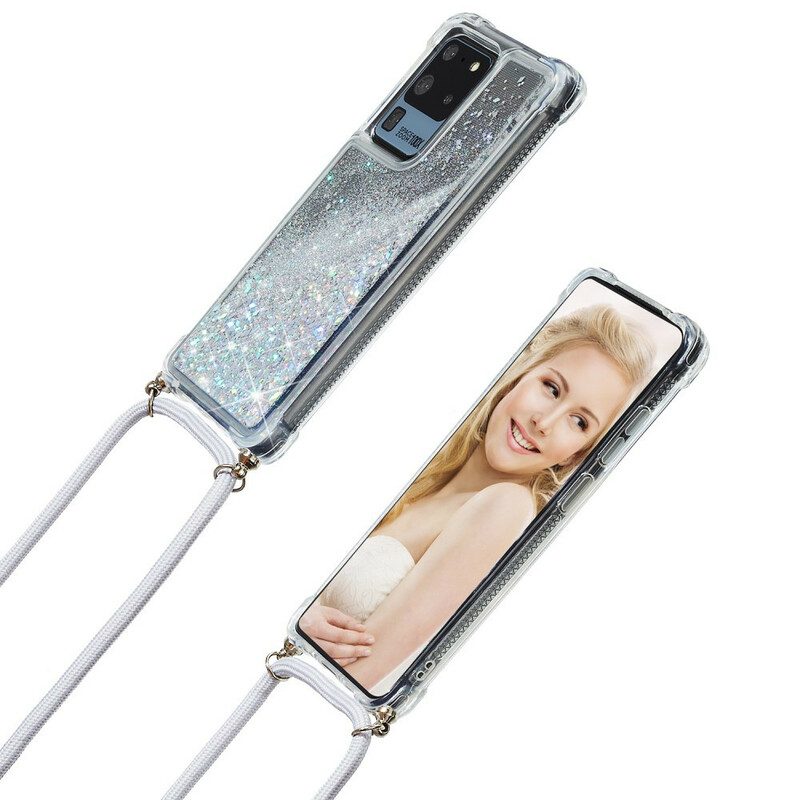 Hoesje voor Samsung Galaxy S20 Ultra Pailletten Met Trekkoord