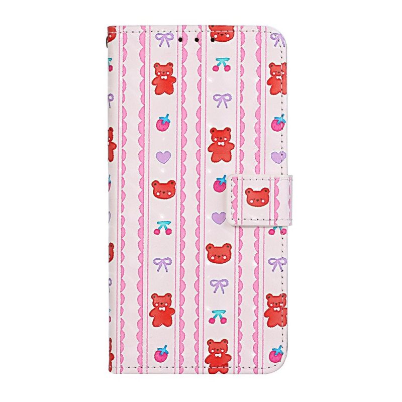 Leren Hoesje voor Samsung Galaxy S20 Ultra Met Ketting Met Verstelbare Riem Teddyberen