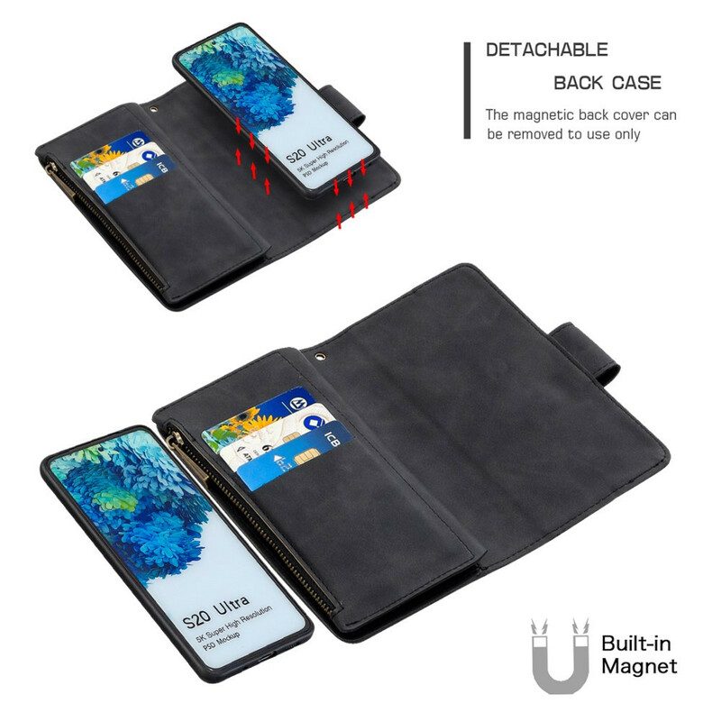 Telefoonhoesje Leren Hoesje voor Samsung Galaxy S20 Ultra Rits Afneembaar