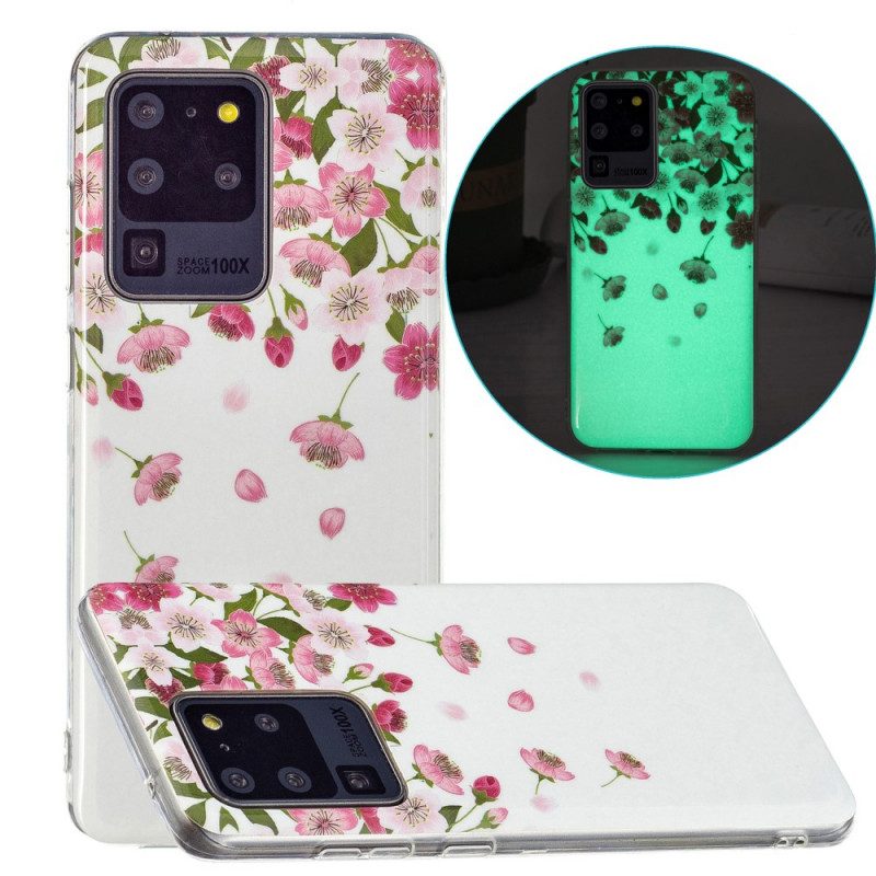 Telefoonhoesje voor Samsung Galaxy S20 Ultra Fluorescerende Bloemen